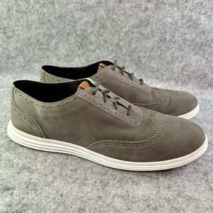 Cole Haan Grand Wingtip Lace Up Grey Suede Oxford Shoes Sneakers Women’s Size 9B